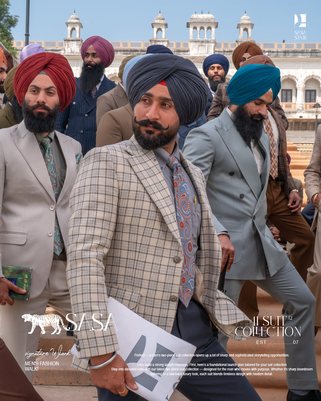 charcoal Grey Pagg, Tie and Pocket square