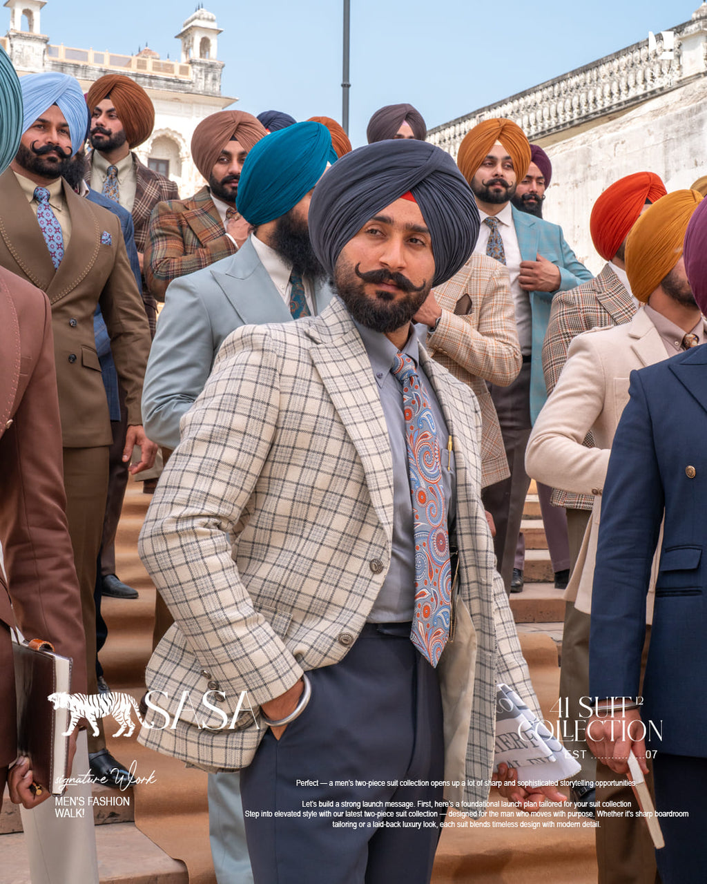 charcoal Grey Pagg, Tie and Pocket square