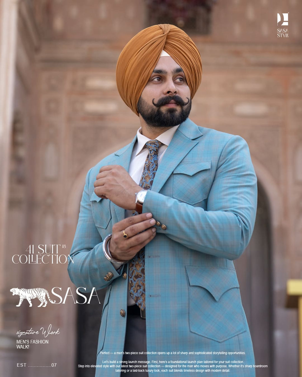 Light Brown Pagg, Tie and Pocket square