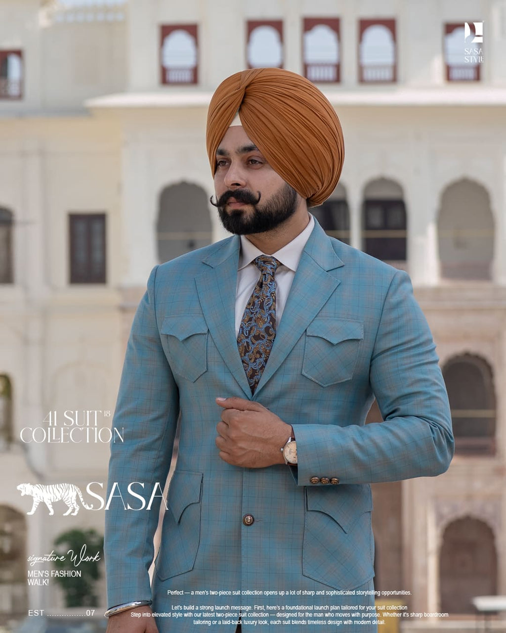 Light Brown Pagg, Tie and Pocket square