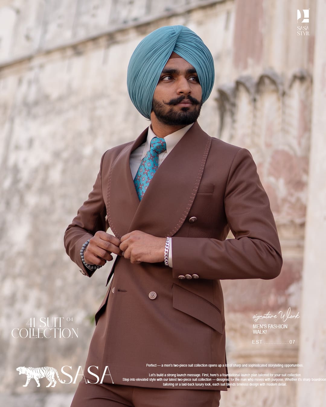 Blue Pagg, Tie and Pocket square