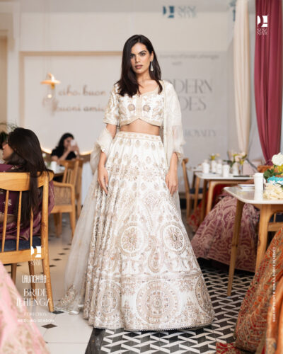 Elegant Off-White Bridal Lehenga by SASA