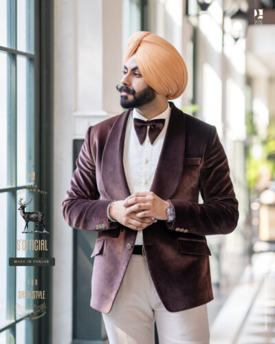 Velvet Brown 2 Piece Tuxedo Pant