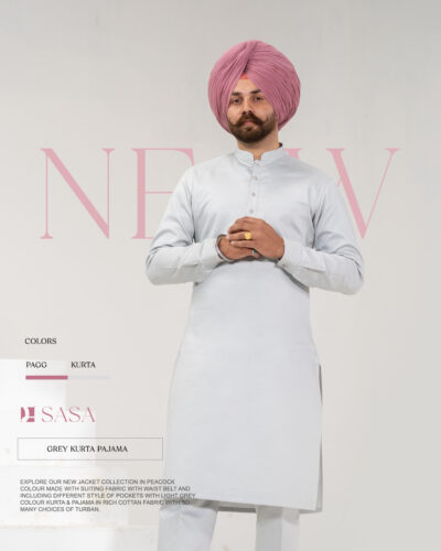 Light Grey Colour Kurta & Pajama