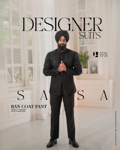 Black 2 Piece Band Gala Coat Pant