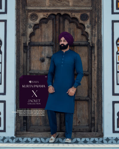 Peacock Colour Kurta Pajama