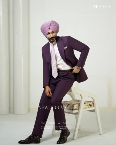 Wine Colour 2pc Coat Pant