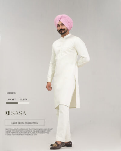 Pista-Colored Kurta and Pajama