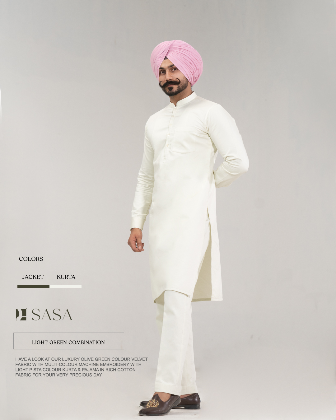 Pista-Colored Kurta and Pajama