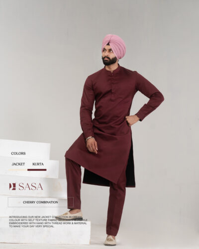 Cherry Colour Kurta Pajama