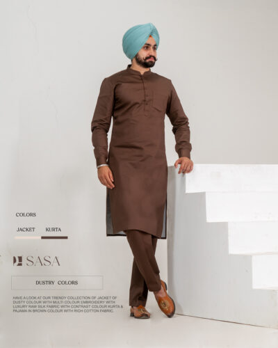 Brown Colour Kurta Pajama
