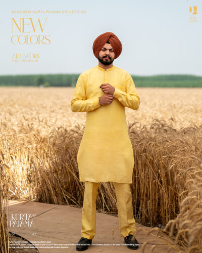 Elegant Yellow Kurta Pajama for Men – Festive Ethnic Wear