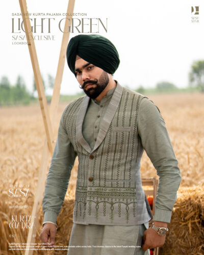 Sage Mint Embroidered Jacket – Modern Ethnic Wear for Celebrations