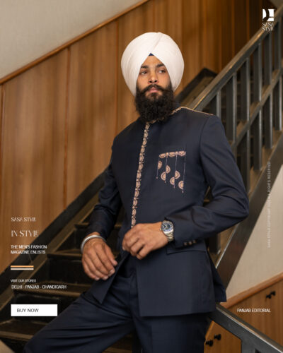 Deep Navy Band Gala Pant for Timeless Sophistication