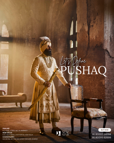 Regal Elegance in Off-White Pushaq for Punjabi Sikh Wedding
