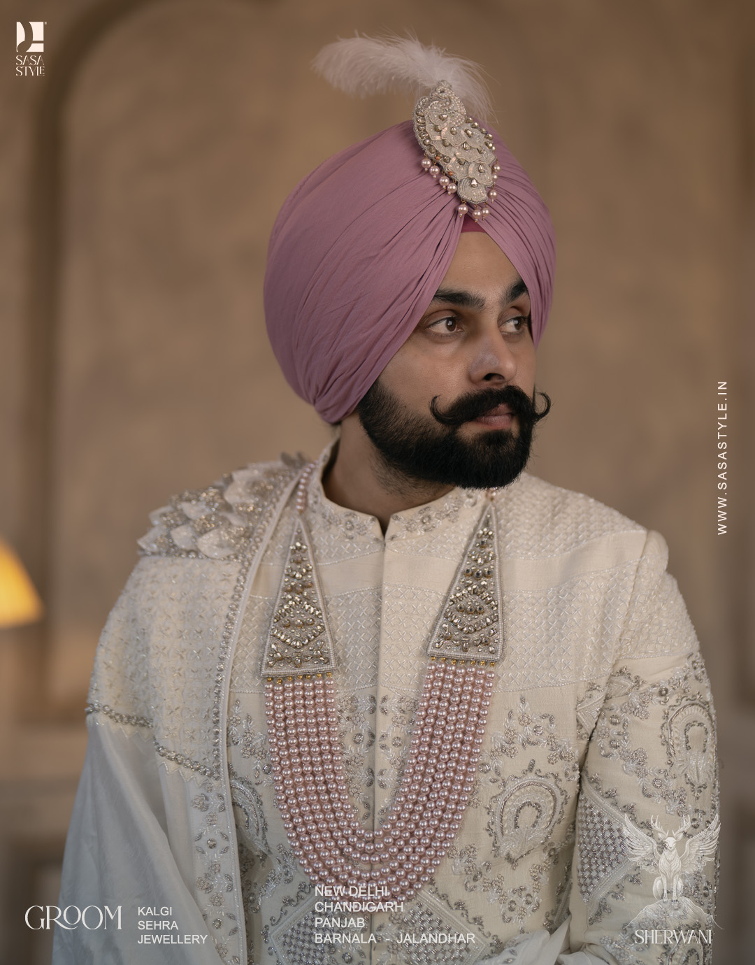 Pink and White Color Mala