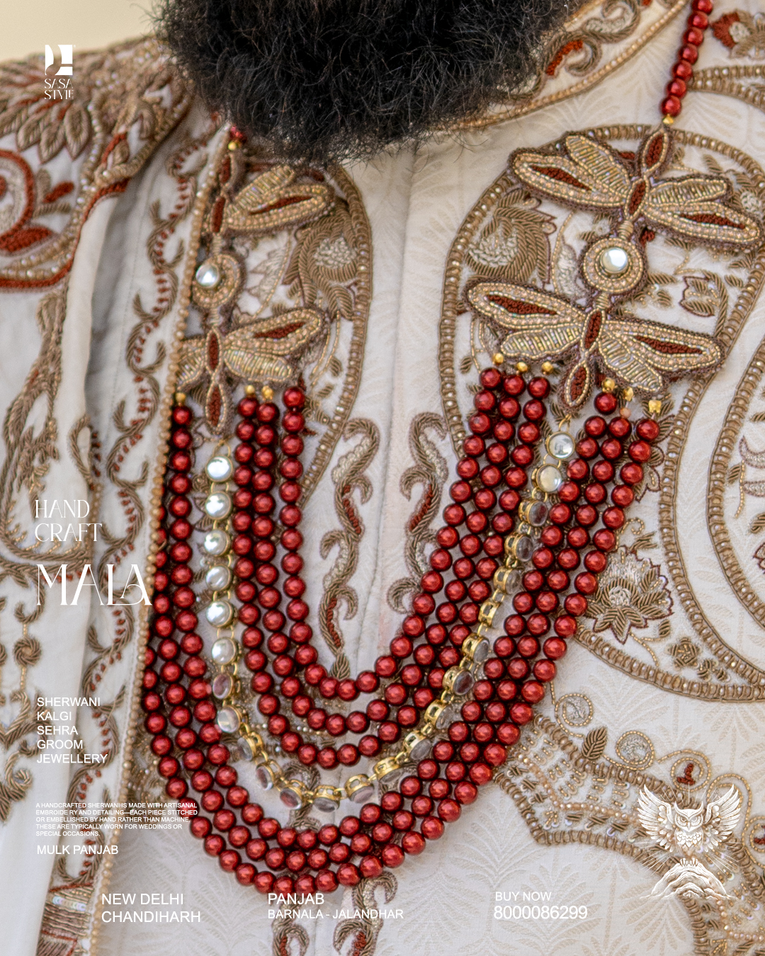 Rust and Golden Color Mala