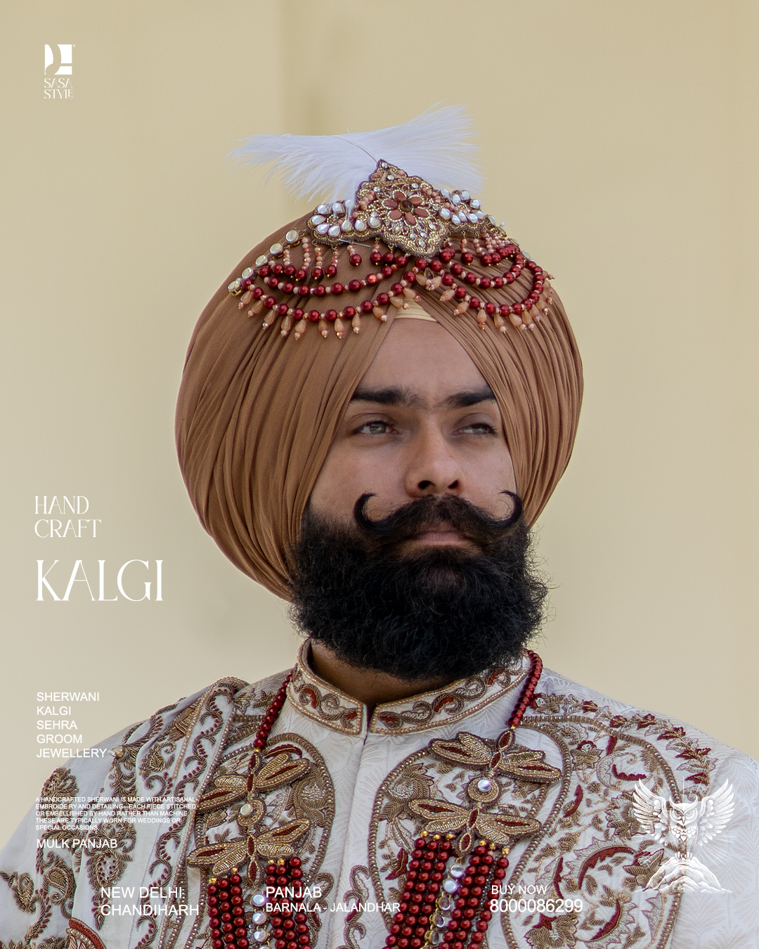 Rust and Golden Color Kalgi