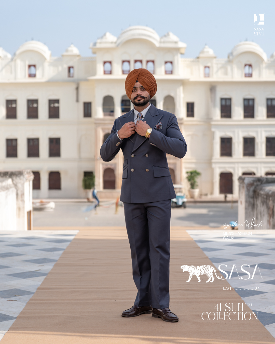 Slate Grey Double-Breasted Suit for Modern Sophisticated Formal Style