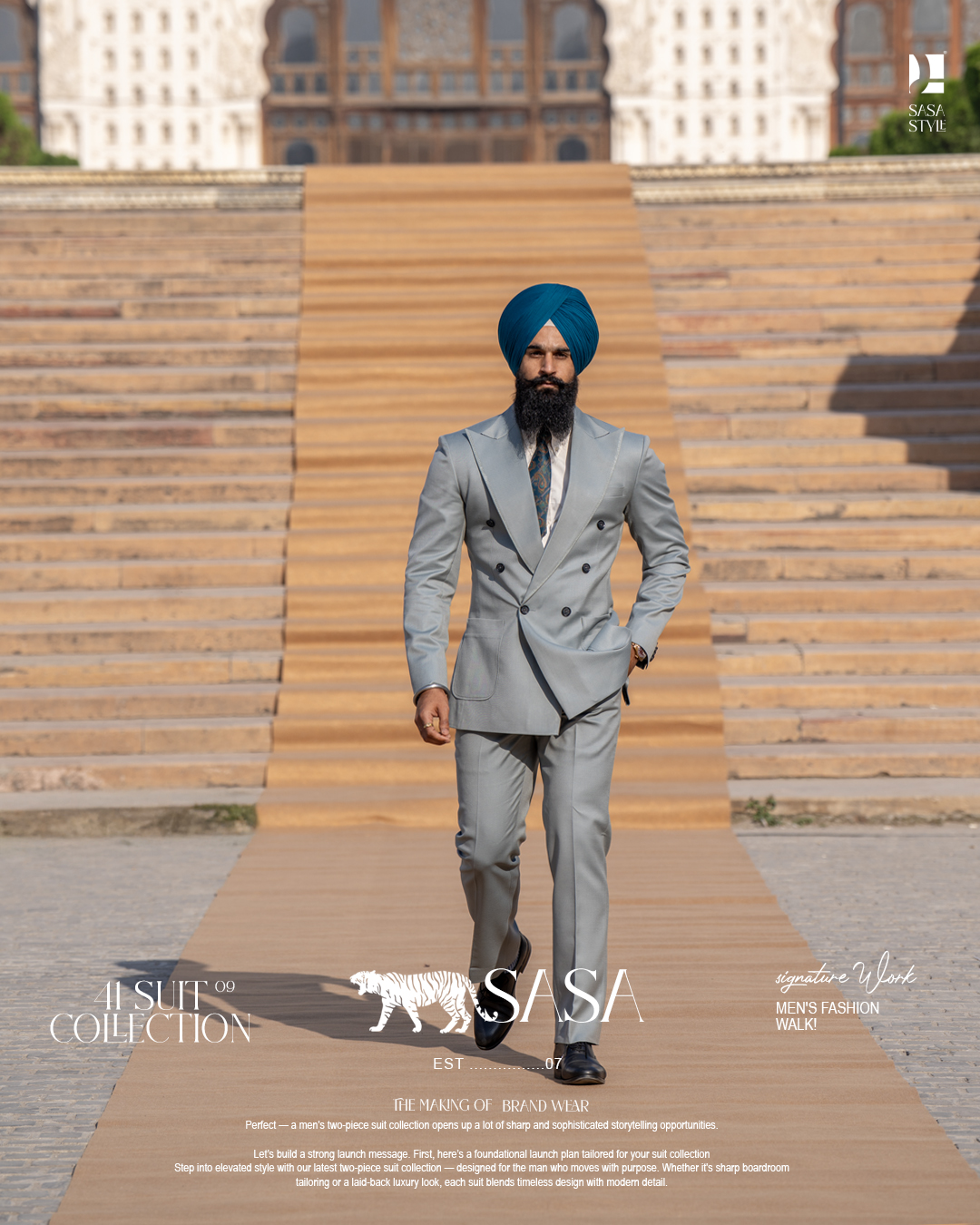 Mist Grey Two-Piece Suit for Modern, Elegant Formal Styling