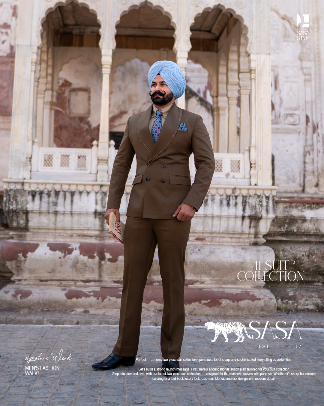 Golden Tan Two-Piece Suit for Modern Elegant Formal Style