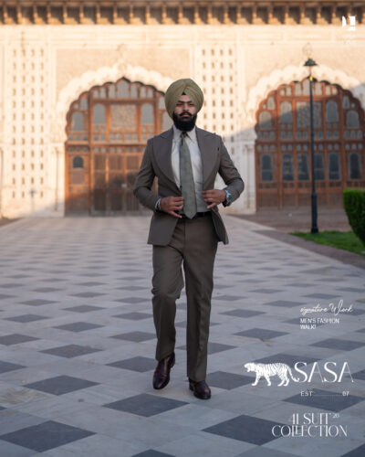 Elegant Olive Brown Two-Piece Suit for Modern Sophisticated Style