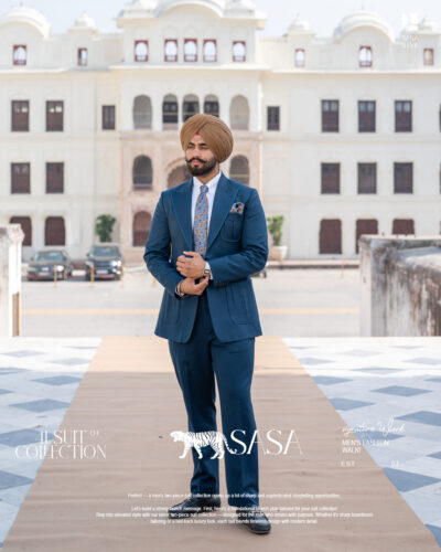 Steel Blue Two-Piece Suit for Modern and Elegant Formal Style