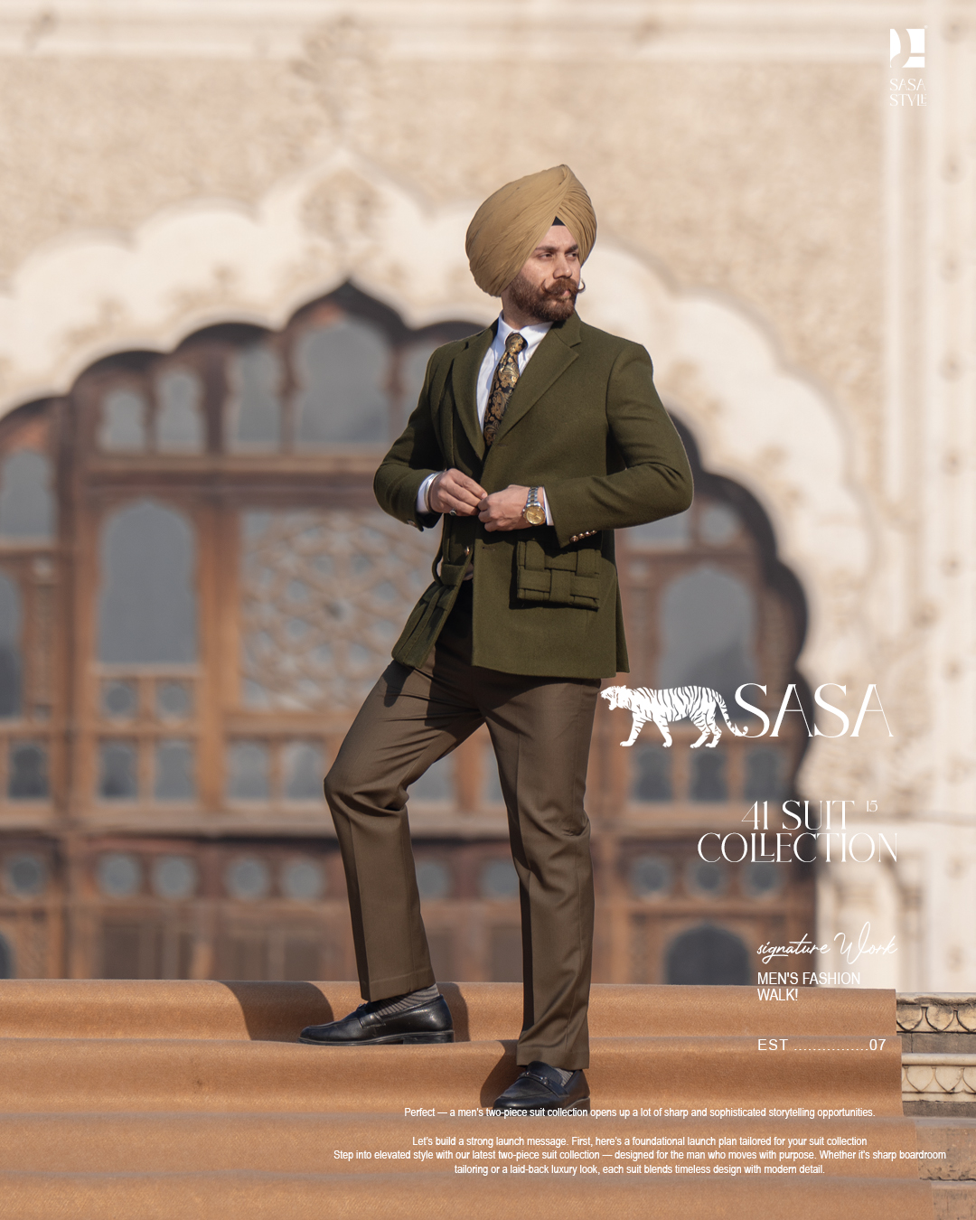 Forest Green Blazer Paired with Stylish Army Green Tailored Pants