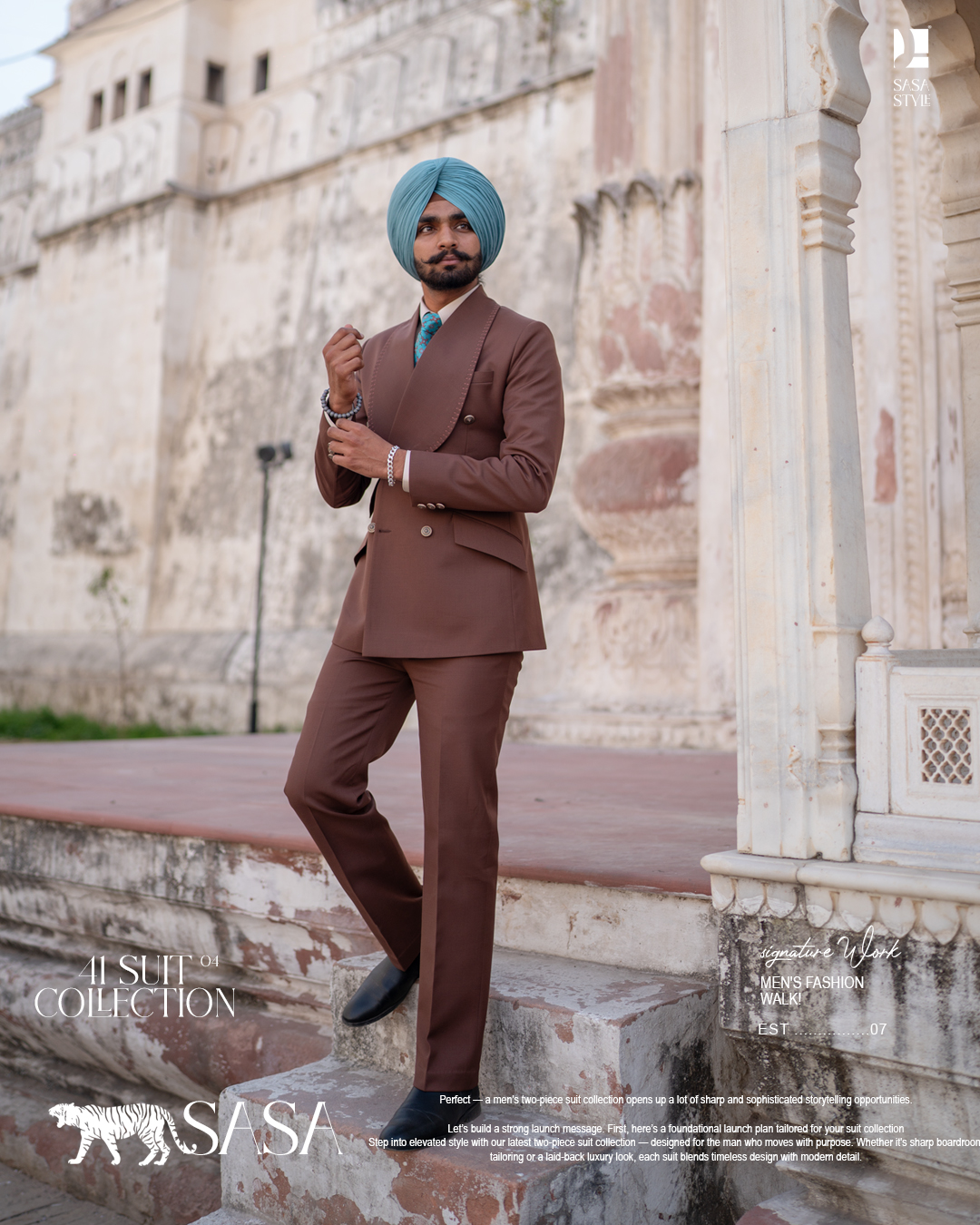 Elegant Chocolate Brown Two-Piece Suit with Timeless Tailored