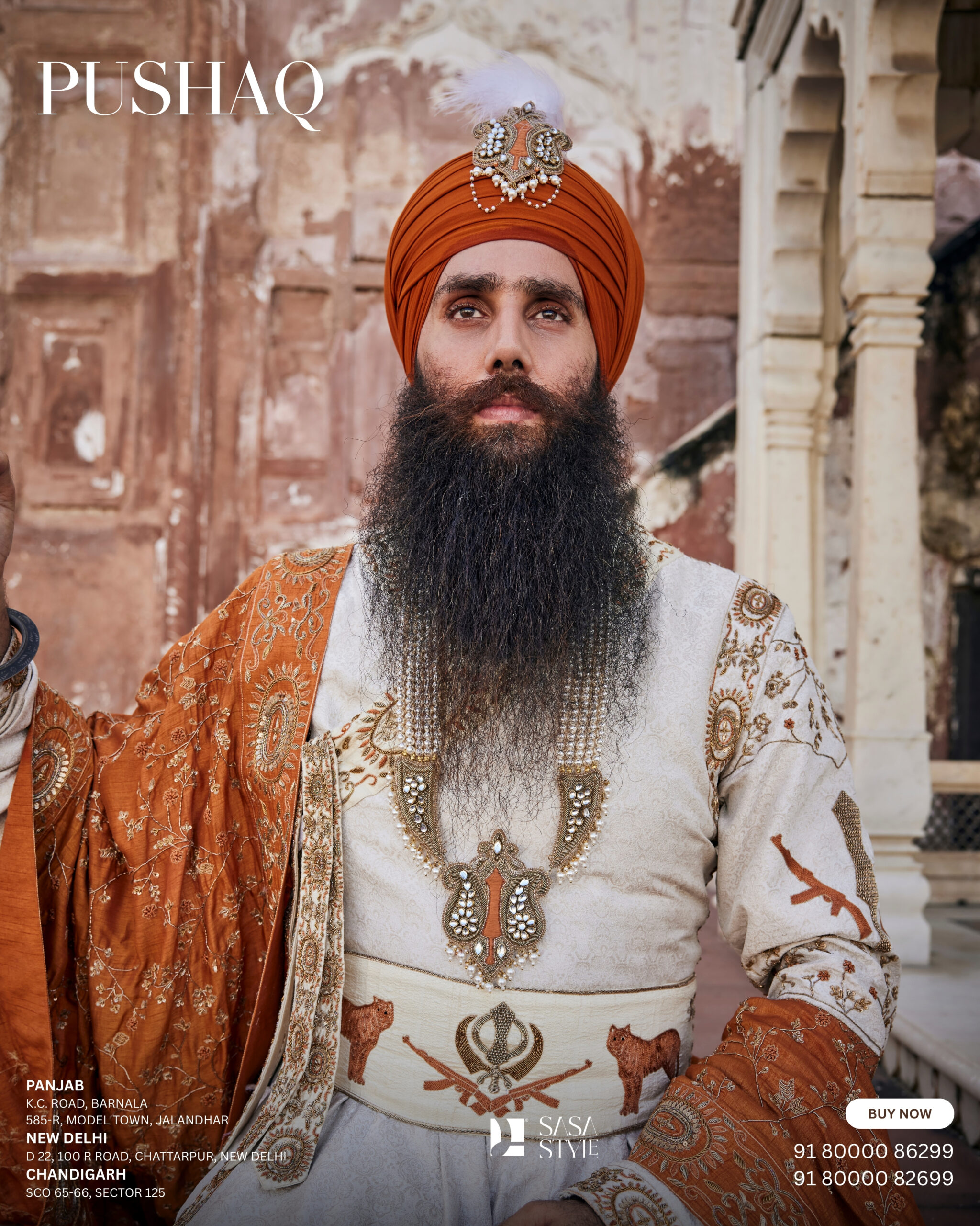 Regal Rust & Antique Golden Kalgi