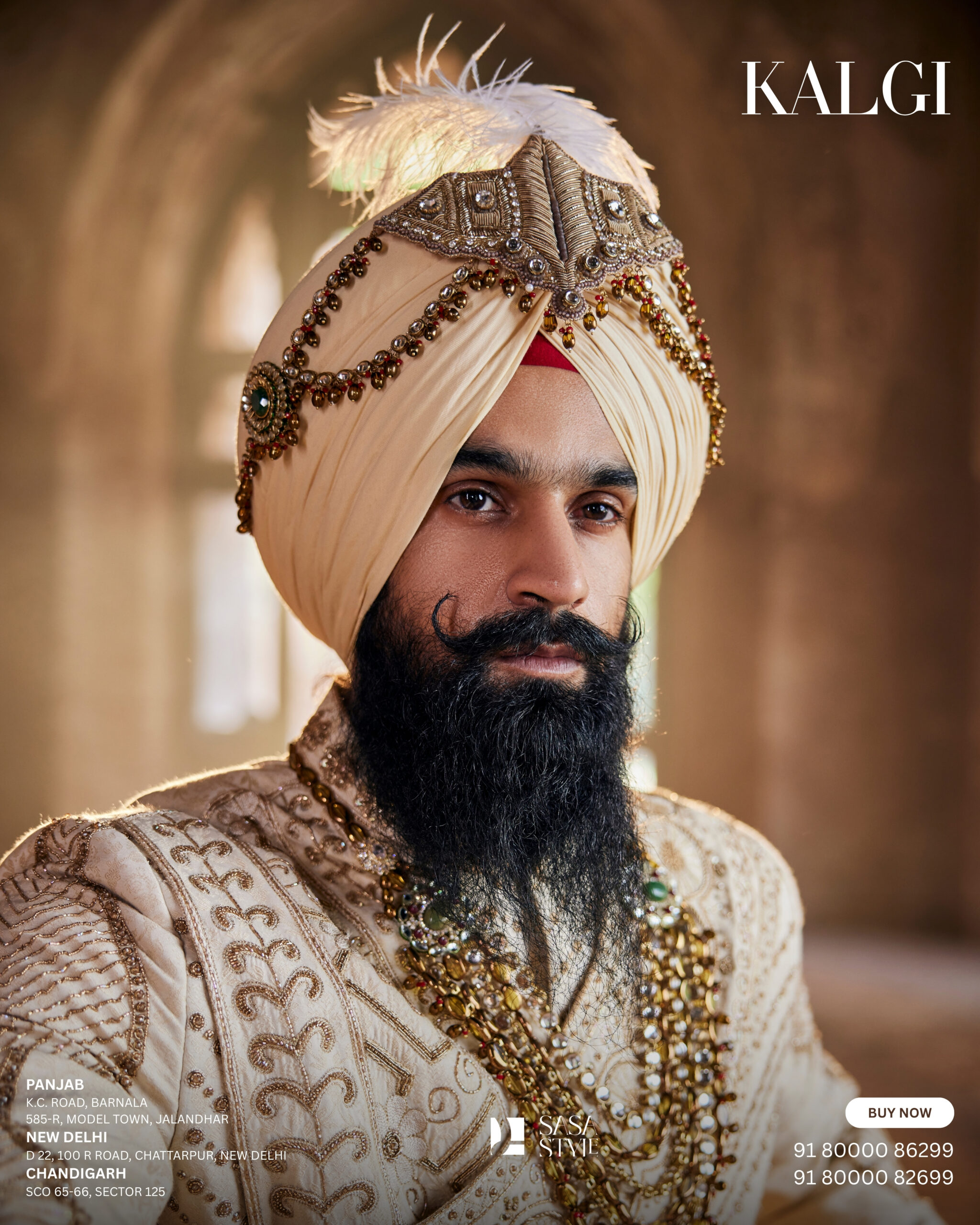 Antique Golden and Red Kalgi – A Touch of Royal Grandeur