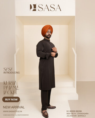 Deep Chocolate Brown Kurta Pajama For Rich Traditional Elegance