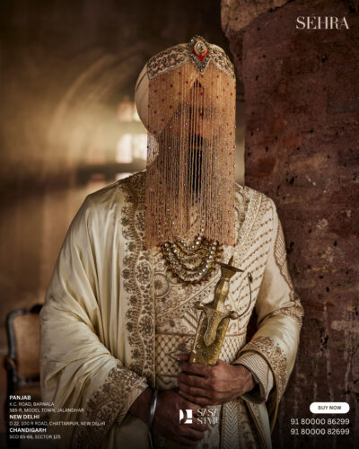 Handcrafted Antique Golden & Red Wedding Sehra