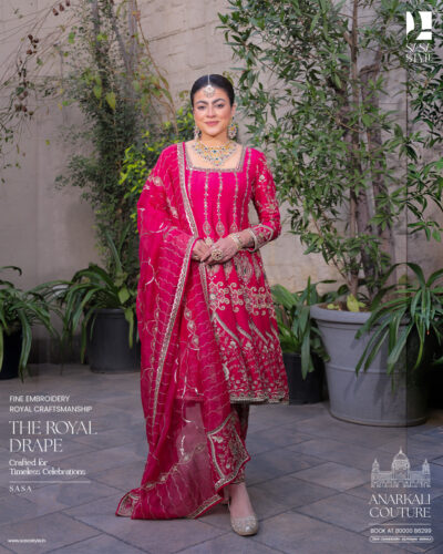 Graceful Rani Pink Embroidered Anarkali Set with Elegant Dupatta