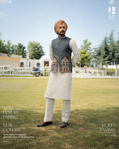 Embroidered Jacket & Kurta Pajama for Weddings and Festive Celebrations